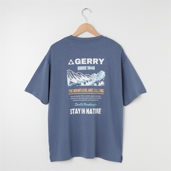GERRY(ジェリー) 冷感とろみポンチTシャツ バックプリント(アオ-L)
