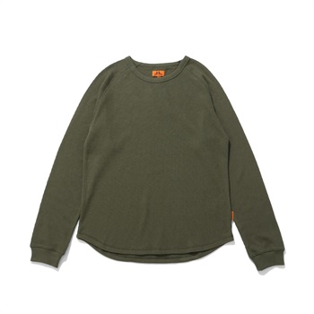 KRIFF MAYER(クリフメイヤー) ハニカムワッフルロングTシャツ(コイミドリ-M)