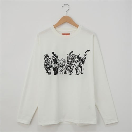 CORISCO(コリスコ) 天竺モノトーンアニマルロングTシャツ
