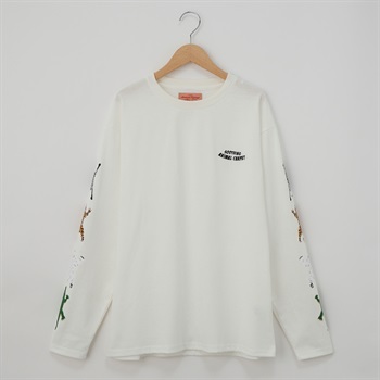 CORISCO(コリスコ) 天竺アニマルラグ袖PTロングTシャツ(シロ-S)