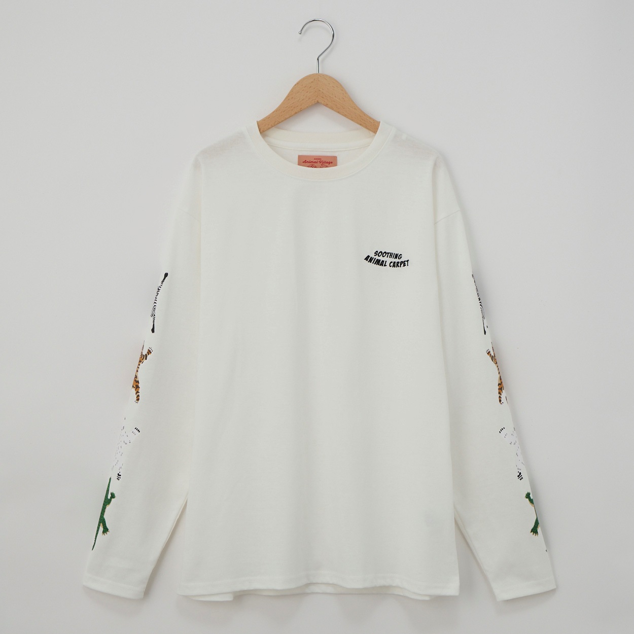 CORISCO(コリスコ) 天竺アニマルラグ袖PTロングTシャツ(シロ-M)