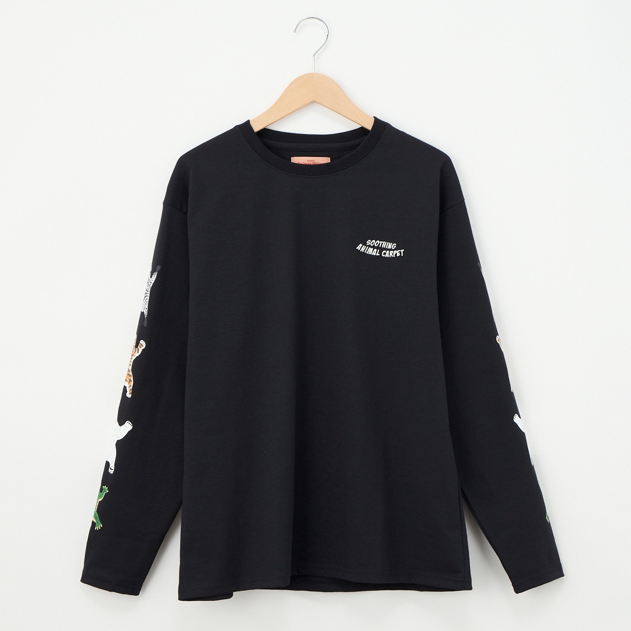 CORISCO(コリスコ) 天竺アニマルラグ袖PTロングTシャツ(クロ-S)