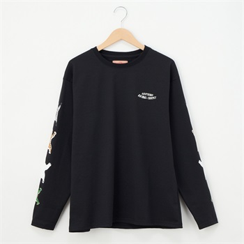 CORISCO(コリスコ) 天竺アニマルラグ袖PTロングTシャツ(クロ-S)