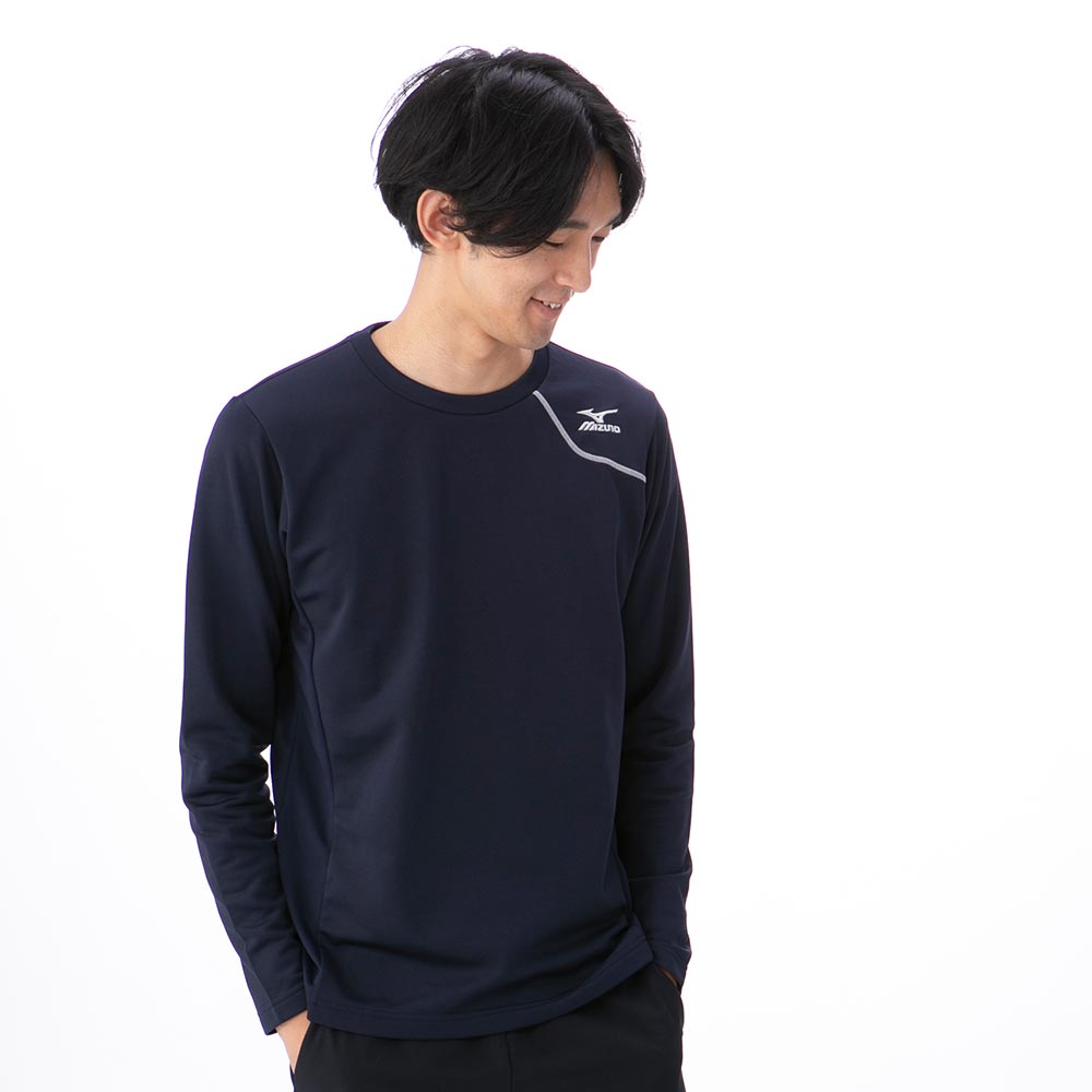 mizuno(ミズノ) 裏起毛長袖Tシャツ(クルーネック) メンズ