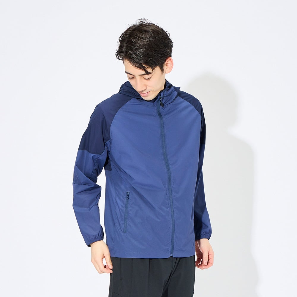 ナイロンはっ水ストレッチパーカー 軽量  UVカット メンズ(コイアオ-2XL)