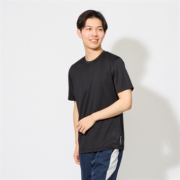 トップバリュ PEACE FIT COOL(ピースフィットクール) 半袖Tシャツ 遮熱 吸汗速乾 通気性 UVカット(90%) 透けにくい 反射材付き  メンズ(クロ-M)