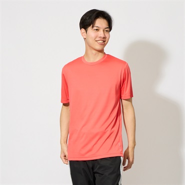 トップバリュ PEACE FIT COOL(ピースフィットクール) 半袖Tシャツ 遮熱 吸汗速乾 通気性 UVカット(90%) 透けにくい 反射材付き  メンズ(ウスアカ-M)