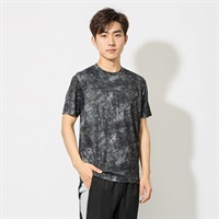 トップバリュ PEACE FIT COOL(ピースフィットクール) プリント半袖Tシャツ  遮熱 吸汗速乾 通気性 UVカット(90%) 透けにくい 反射材付き  メンズ(クロ-S)