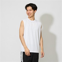 トップバリュ PEACE FIT COOL(ピースフィットクール) ノースリーブシャツ 遮熱 吸汗速乾 通気性 UVカット(90%) 透けにくい 反射材付き  メンズ(シロ-S)