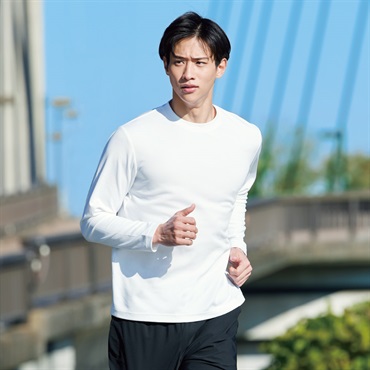 トップバリュ(TOPVALU) ドライ長袖Tシャツ 遮熱 吸汗速乾 通気性 UVカット(90%) 透けにくい 反射材付き メンズ