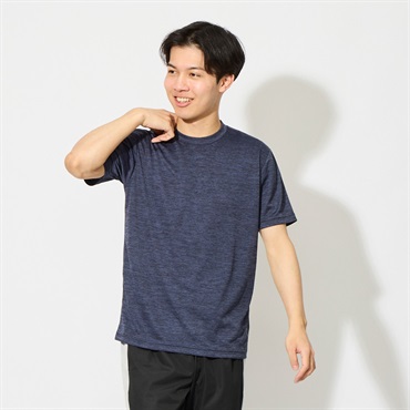 トップバリュ PEACE FIT COOL(ピースフィットクール) 杢調半袖Tシャツ  遮熱 吸汗速乾 通気性 UVカット(90%) 透けにくい 反射材付き  メンズ(コイアオ-L)