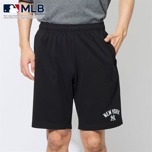 MLBダブルフェースハーフパンツ メンズ(クロ-M)