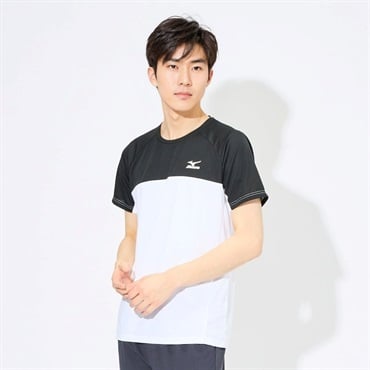 mizuno(ミズノ) 切り替えアイスタッチ半袖Ｔシャツ メンズ(シロ-L)