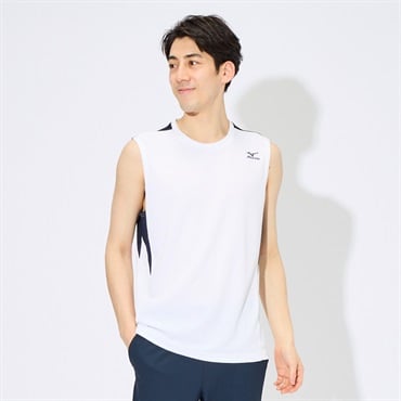 mizuno(ミズノ) エアホールニットノースリーブシャツ メンズ(シロ-XL)