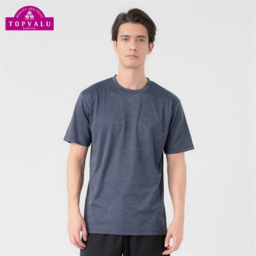 トップバリュ PEACE FIT COOL(ピースフィットクール) 杢調半袖Tシャツ 遮熱 吸汗速乾 通気性 UVカット(90%) 透けにくい 反射材付き  メンズ(コイアオ-S)