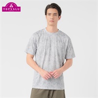 トップバリュ PEACE FIT COOL(ピースフィットクール) プリント半袖Tシャツ 遮熱 吸汗速乾 通気性 UVカット(90%) 透けにくい 反射材付き  メンズ(ウスクロ-S)