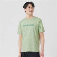 クルーネックTシャツ 吸汗速乾 ジャガードメッシュ メンズ(Ａウスミドリ-M)