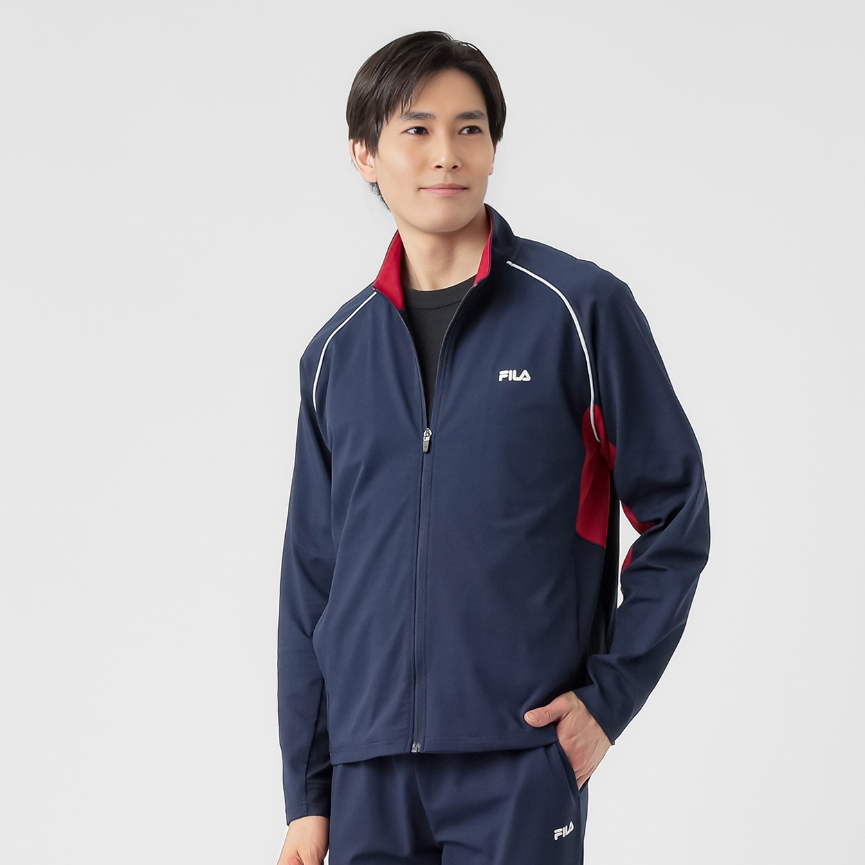FILA(フィラ) FILAストレッチツイルジャケット ストレッチ ドライ 再帰反射 メンズ(コイアオ-XL)