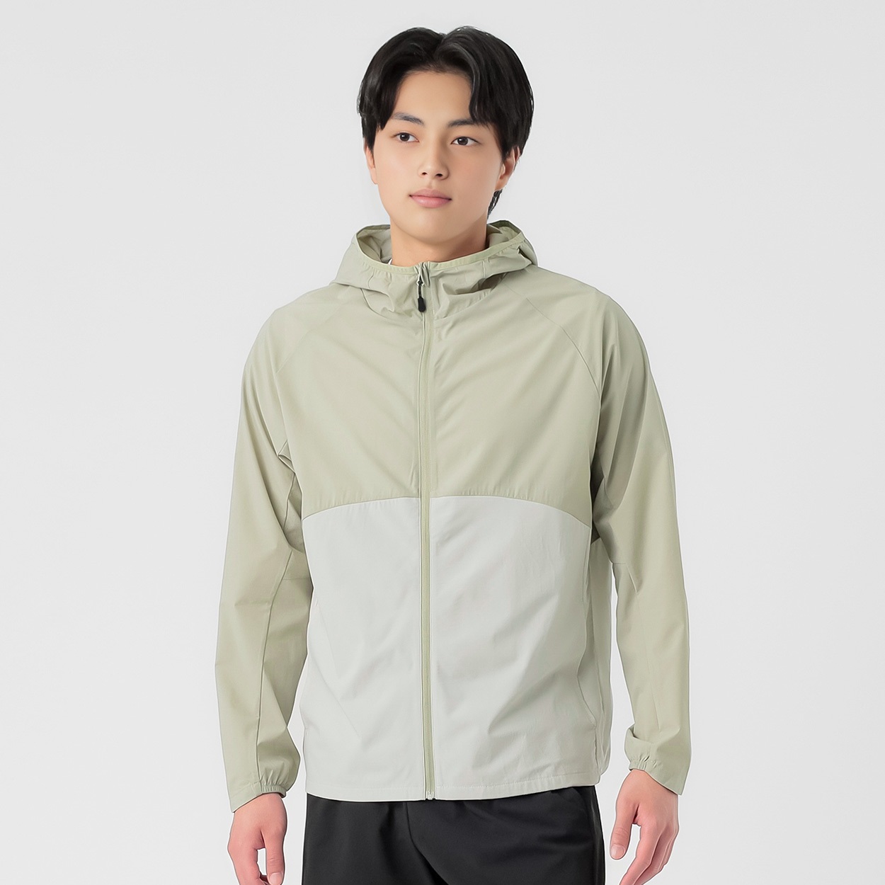 軽量はっ水ストレッチパーカー UVカット メンズ(ウスチャ-2XL)