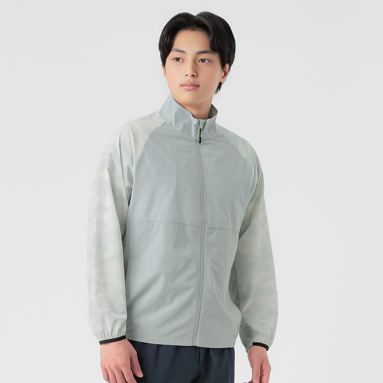 軽量はっ水スタンドジャケット UVカット メンズ(ウスクロ-S)