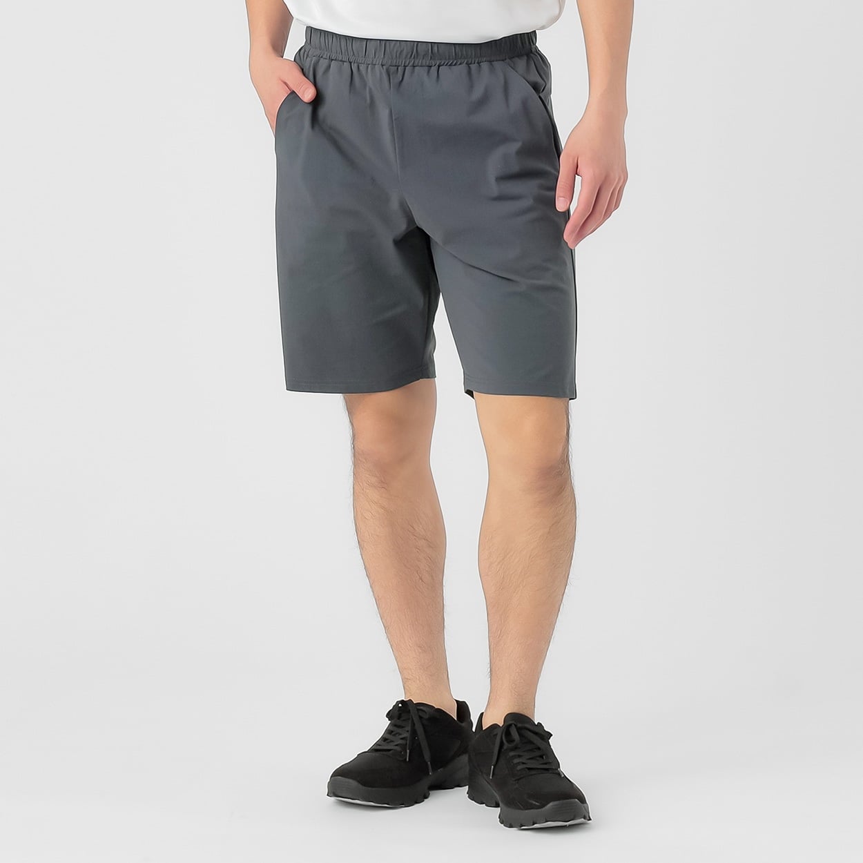 ハーフパンツ ストレッチ 吸水速乾 UVカット メンズ(ウスクロ-XL)