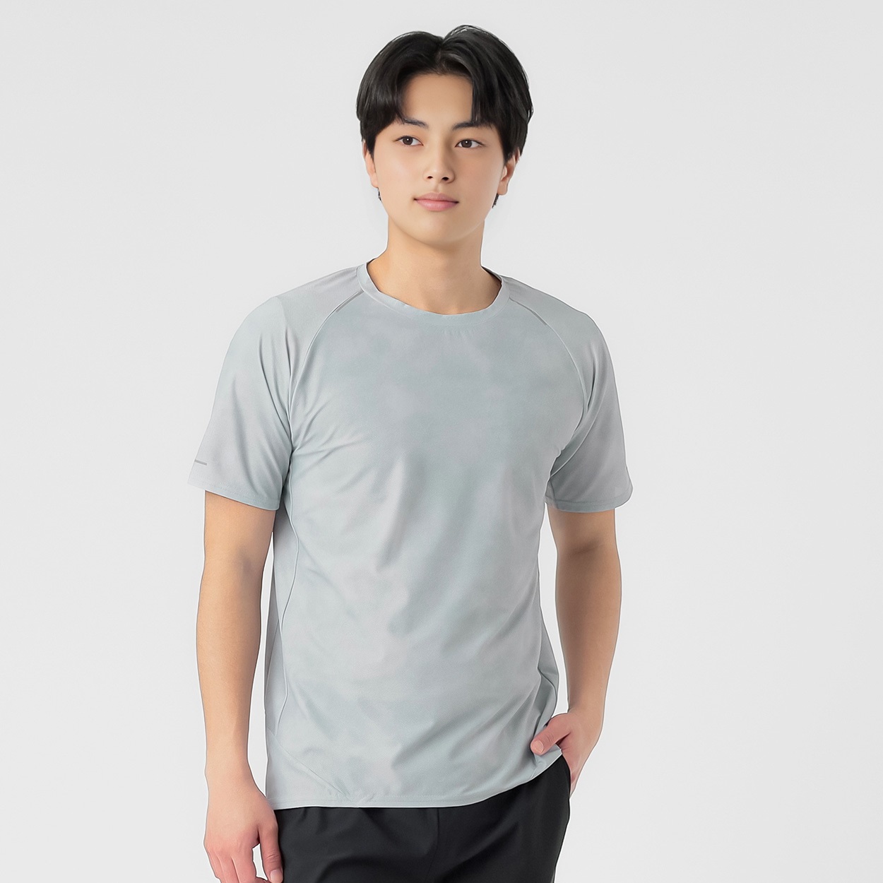 半袖Tシャツ 吸汗速乾 再起反射プリント入り メンズ(ウスクロ-XL)