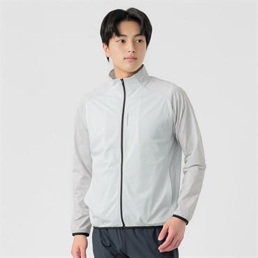 フルジップジャケット ストレッチ素材 UVカット 吸汗速乾 再起反射プリント入り メンズ