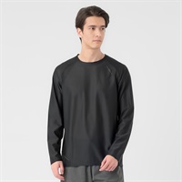 長袖Tシャツ 吸汗速乾 再起反射プリント入り メンズ(クロ-S)