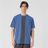 UMBRO(アンブロ) アンブロ切替Tシャツ ストレッチ 吸水速乾 UV対策 メンズ(アオ-M)
