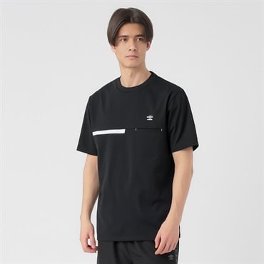 UMBRO(アンブロ) アンブロ切替Tシャツ ストレッチ 吸水速乾 UV対策 メンズ(クロ-M)