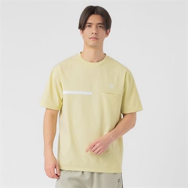 UMBRO(アンブロ) アンブロ切替Tシャツ ストレッチ 吸水速乾 UV対策 メンズ(ウスキイロ-M)