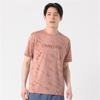 CONVERSE(コンバース) Tシャツ ジャガード織り素材 吸汗速乾 メンズ(ウスアカ-M)