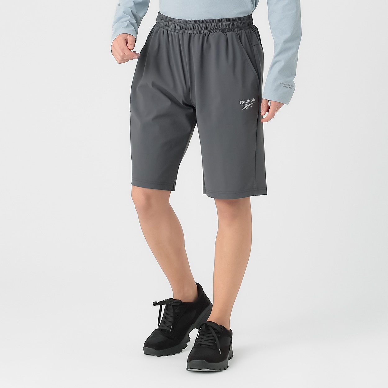 Reebok(リーボック) Reebokストレッチハーフパンツ メンズ(クロ-XL)