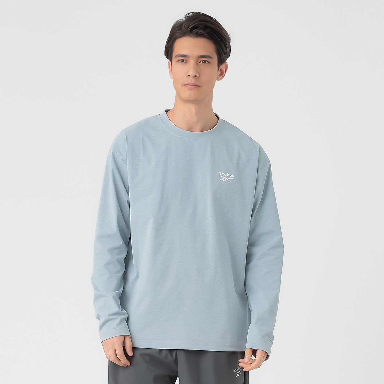 Reebok(リーボック) Reebok綿タッチロングTシャツ メンズ(ウスアオ-L)