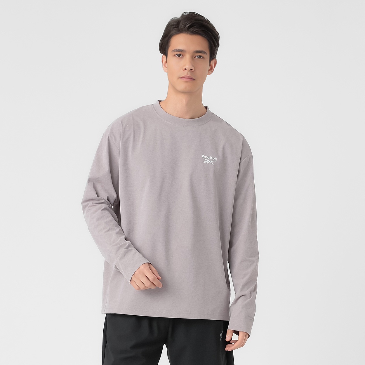 Reebok(リーボック) Reebok綿タッチロングTシャツ メンズ(ウスムラサキ-L)