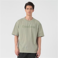Reebok綿タッチ天竺プリントTシャツ メンズ(ミドリ-M)