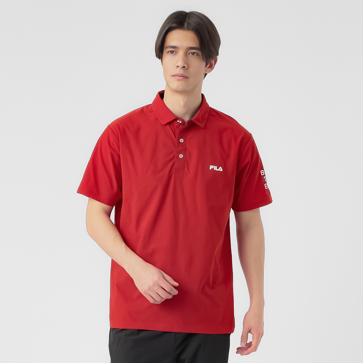 FILA(フィラ) 半袖トップス FILAポロシャツ 吸汗速乾 UVケア メンズ(アカ-2XL)