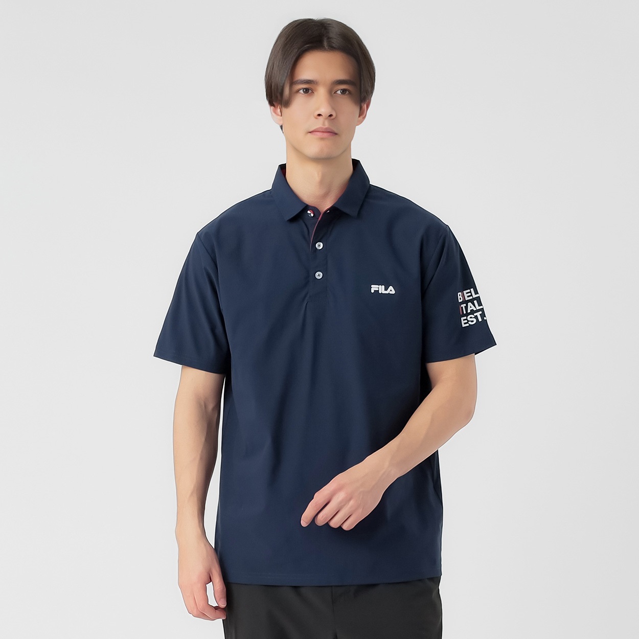 FILA(フィラ) 半袖トップス FILAポロシャツ 吸汗速乾 UVケア メンズ(コイアオ-XL)