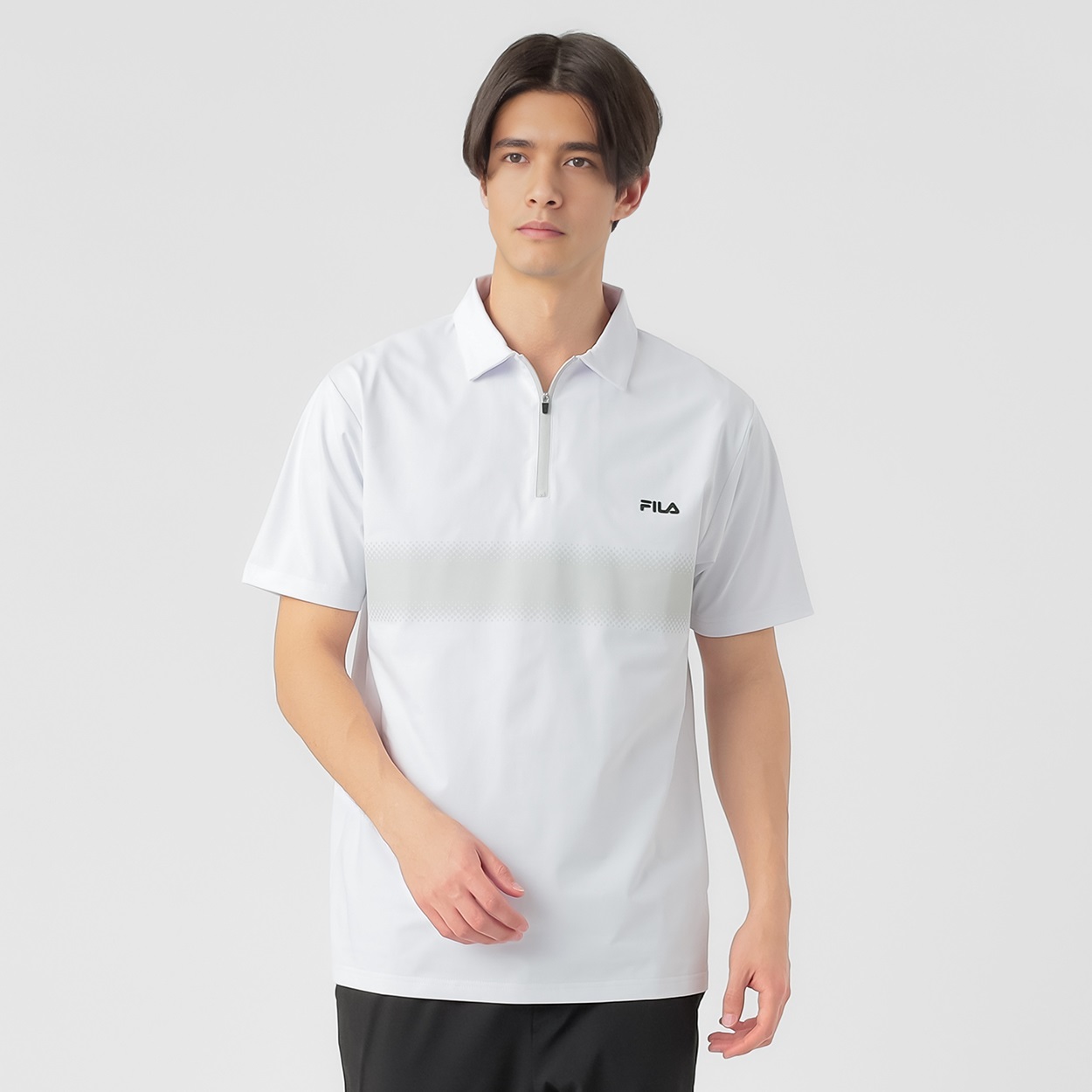 FILA(フィラ) 半袖トップス FILAポロシャツ 吸水速乾 UVケア メンズ(シロ-2XL)