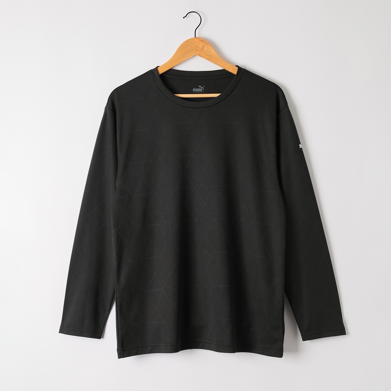 ロングスリーブシャツ 吸水速乾高機能素材 クルーネック メンズ PUMA(プーマ)(クロ-XL)