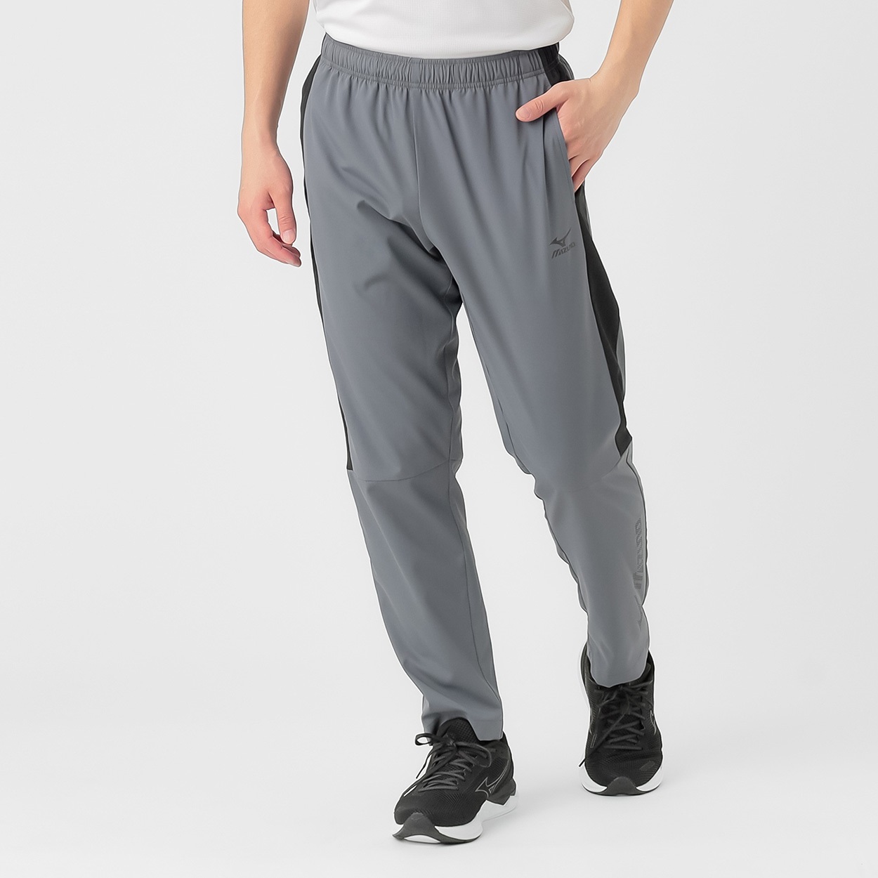 mizuno(ミズノ) クロスロングパンツ  クイックドライ オーロラリフレクション メンズ(チャコ－ルグレ－-2XL)