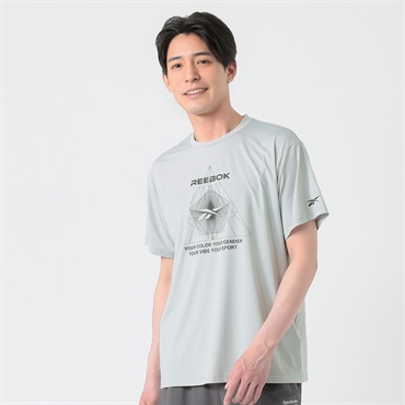 Reebok(リーボック) メッシュ胸プリントTシャツ メンズ