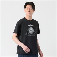 Reebok(リーボック) メッシュ胸プリントTシャツ メンズ(クロ-M)
