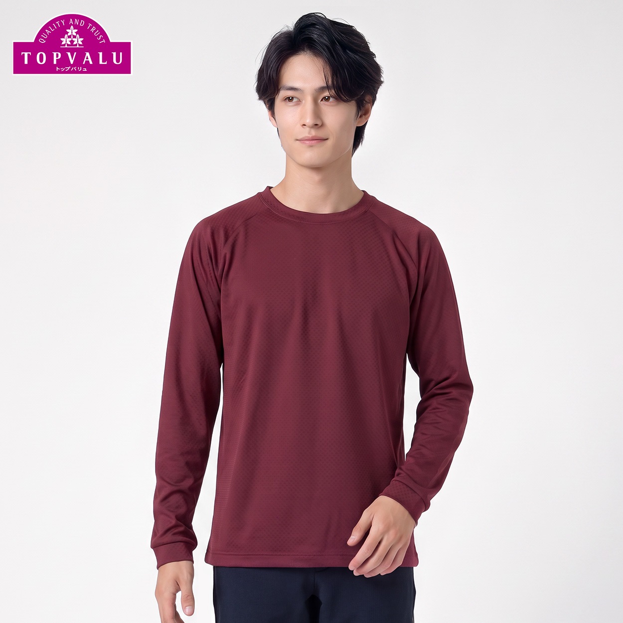 ピースフィットウォームクルーTシャツ 保温 ストレット ＵＶカット メンズ(コイアカ-XL)