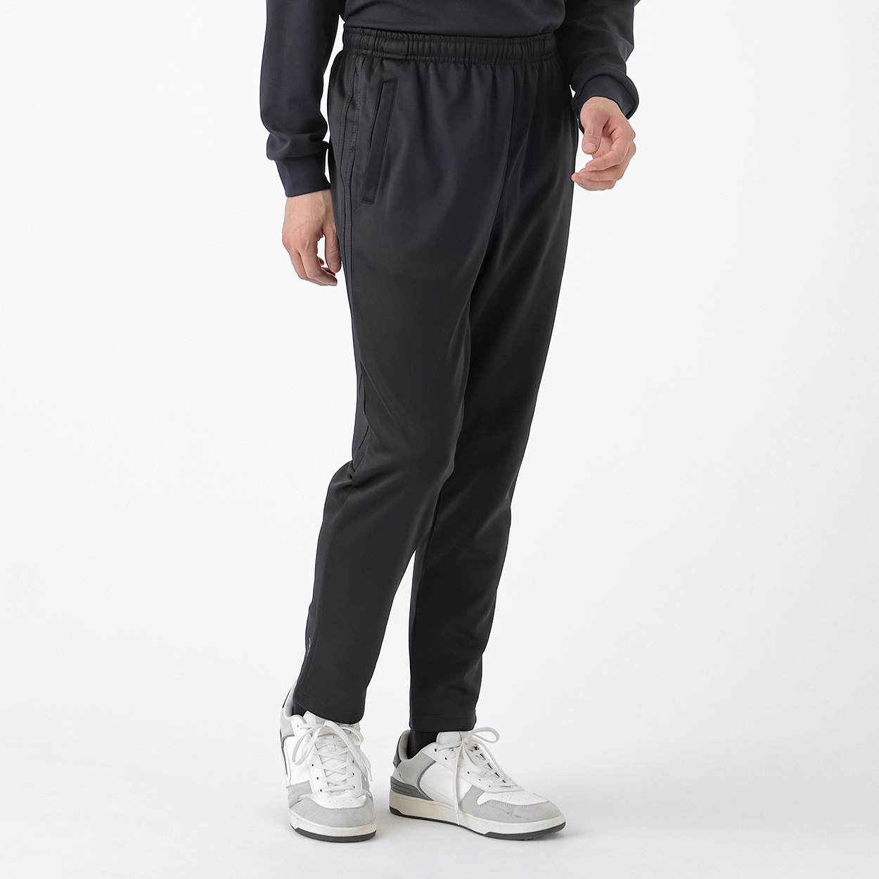 ロングパンツ 裏起毛スムース 股下69cm メンズ(クロ-2XL)