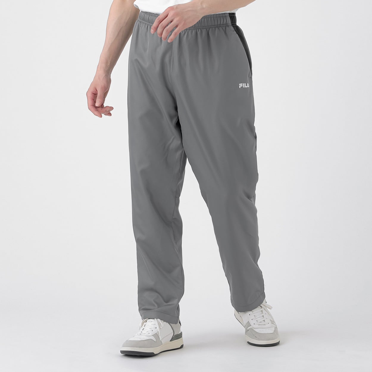 FILA(フィラ) トラックパンツ デュスポ裏フリース UVケア 再帰反射 メンズ(ウスクロ-L)