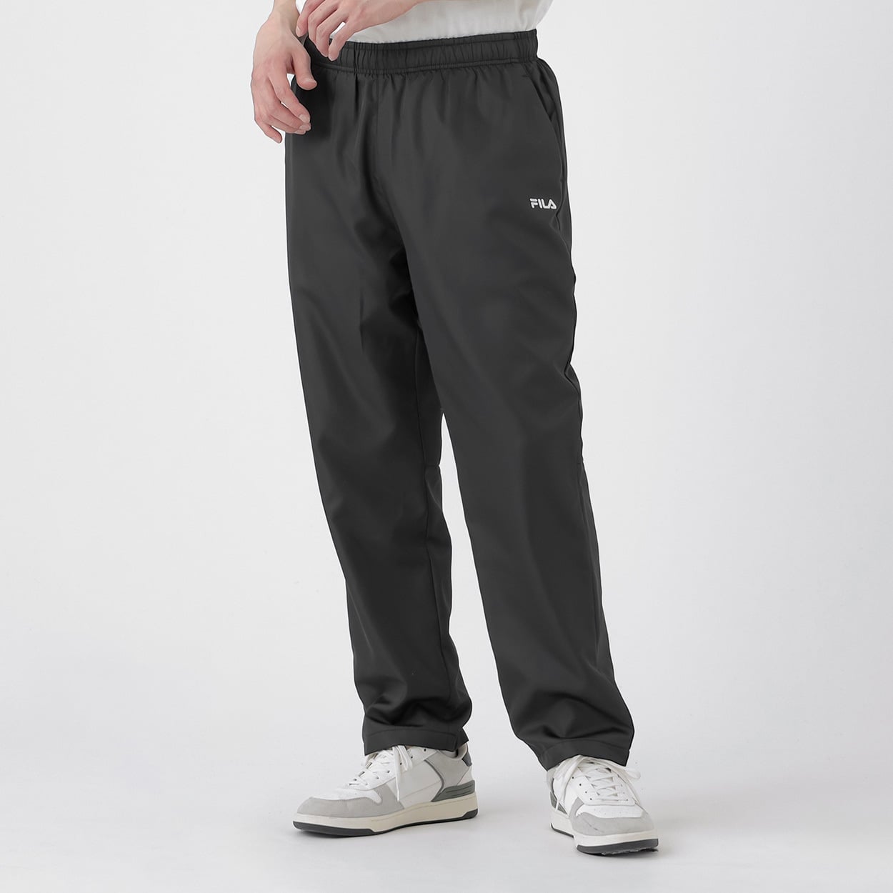 FILA(フィラ) トラックパンツ デュスポ裏フリース UVケア 再帰反射 メンズ(クロ-M)