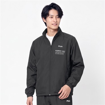 FILA(フィラ) トラックジャケット ダイヤリップ裏フリース UVケア 再帰反射 メンズ(クロ-M)