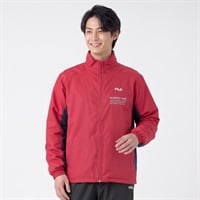 FILA(フィラ) トラックジャケット ダイヤリップ裏フリース UVケア 再帰反射 メンズ(アカ-M)