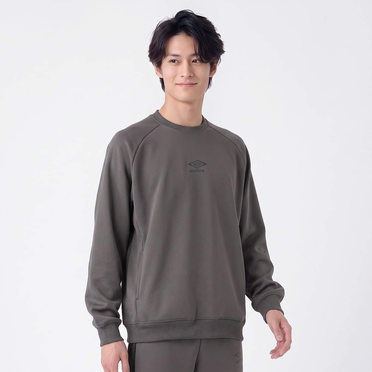 UMBRO(アンブロ) カノコキモウクルーネック 裏起毛 メンズ(ウスクロ-M)